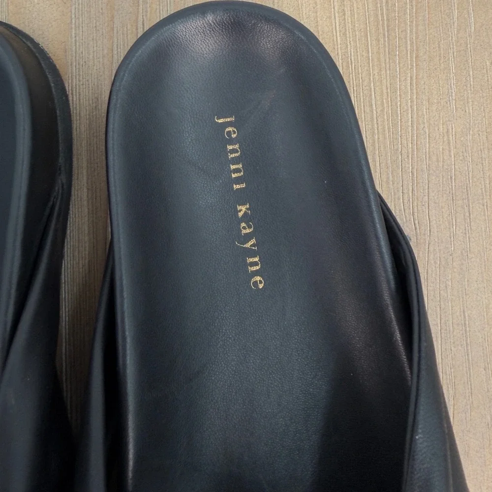 Jenni Kayne Chunky Knot Sandal Black Leather Slide Platform Shoes 40 Minimalist